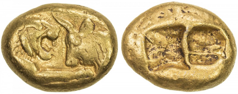 LYDIA: Time of Kroisos, 561-546 BC or later, AV stater (10.72g), Sardes mint, S-...