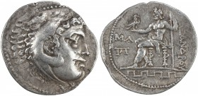 MACEDONIA: Alexander III, the Great, posthumous, ca. 2nd century BC, AR tetradrachm (16.7g), S-6713 ff, head of Herakles right, wearing lion skin // Z...