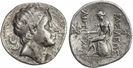 SELEUKID KINGDOM: Antiochos III, the Great, 223-187 BC, AR tetradrachm (16.43g), S-6936, head of Antiochos right, with idealized features // Apollo na...