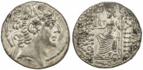 SELEUKID KINGDOM: Phillip Philadelphos, 93-83 BC, AR tetradrachm (15.50g), ND, S-7196, king's head right, diademed, fillet border // Zeus seated, hold...