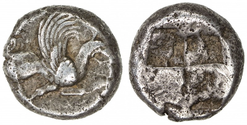 TEOS: mid-6th century BC, AR drachm (5.89g), S-3509, griffin seated right, left ...