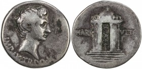 ROMAN EMPIRE: Augustus, 27 BC-14 AD, AR cistophorus (11.09g), Pergamum, ca. 19-18 BC, RIC-507, bear head of Augustus, IMP IX TR PO V below // MART VLT...