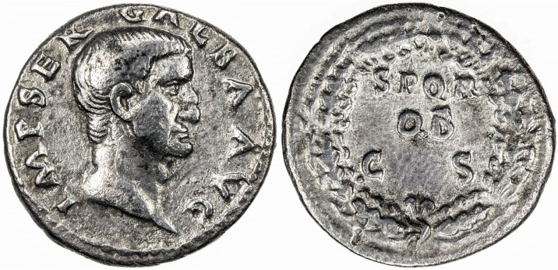 ROMAN EMPIRE: Galba, 68-69 AD, AR denarius (3.13g), RIC-167, S-2109, IMP SER GAL...