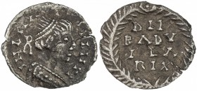 OSTROGOTHS: Baduila, 541-552, AR ¼ siliqua (0.30g) (Ticinum), ND, MIB-63, in the name of the deceased Byzantine Emperor Anastasius (491-518): bust of ...