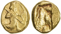 ACHAIMENIDIAN EMPIRE: temp. Xerxes II to Artaxerxes II, ca. 420-375 BC, AV daric (8.32g), Sardes mint, S-4679, Carradice Type IIIb, Group C, struck on...
