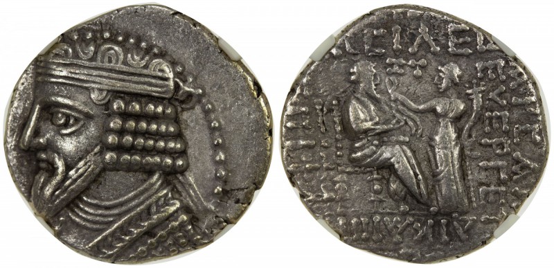 PARTHIAN KINGDOM: Gotarzes II, 44-51 AD, AR tetradrachm, Seleukeia, diademed and...