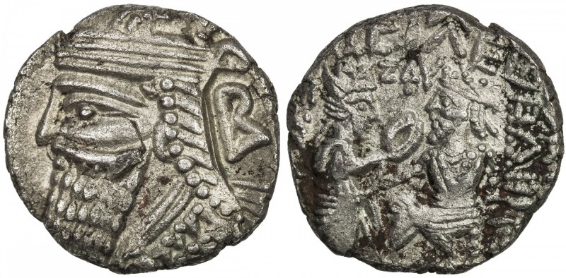 PARTHIAN KINGDOM: Vologases IV, 147-191 AD, BI tetradrachm (12.91g), Seleukeia, ...