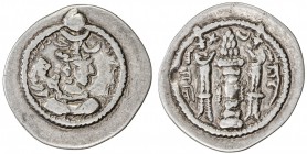 SASANIAN KINGDOM: Peroz, 457-484, AR drachm (3.88g), AY (Susa), year 7, G-169, silver drachms with a clear date are very rare for Peroz, pleasing VF, ...