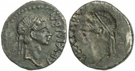 MAURETANIA: Juba II, 25 BC - 23 AD, AR denarius (2.97g), Müller—, brockage of the obverse: REX IVBA; diademed head right, nice strike, VF-EF, RR. 

...