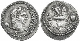 MAURETANIA: Juba II, 25 BC - 23 AD, AR denarius (2.85g), Müller-64, REX IVBA; head of Juba II in the guise of Hercules, wearing lion skin headdress; c...
