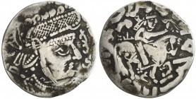 AFRIGHID: Khalid, ca. 810, AR drachm (2.20g), NM, ND, A-98.3var, Khwarizmian bust right, name of the local Afrighid ruler Askaswar II, without the nam...