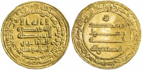 ABBASID: al-Musta'in, 862-866, AV dinar (4.22g), Misr, AH249, A-233.2, citing the heir Abu'l-'Abbas, lovely strike, EF.

Estimate: USD 200-300