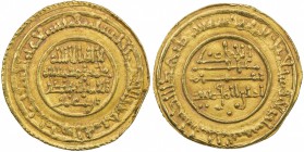 ALMORAVID: Abu Bakr, 1056-1087, AV dinar (4.13g), Sijilmasa, AH473, A-461.2, H-44, nice strike, EF.

Estimate: USD 600-700