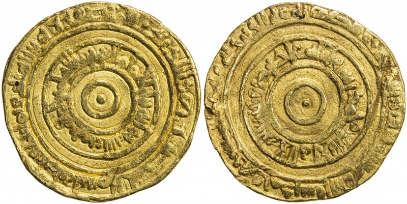 FATIMID: al-'Aziz, 975-996, AV dinar (4.13g), al-Mansuriya, AH383, A-703, Nicol-...