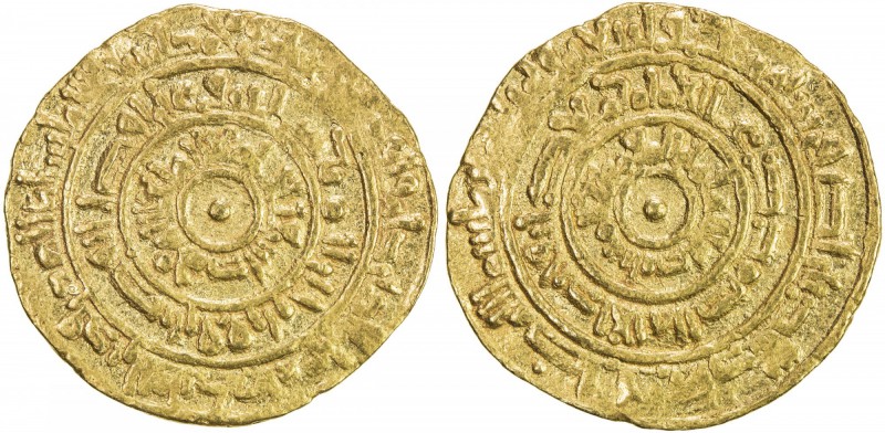 FATIMID: al-Mustansir, 1036-1094, AV dinar (3.41g), Sur, AH446, A-719A, Nicol-19...