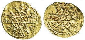 FATIMID: al-Mustansir, 1036-1094, AV ¼ dinar (1.10g), Siqilliya, AH(45)2, A-722, Nicol—, stellate type, the middle digit is almost certainly khamsin f...