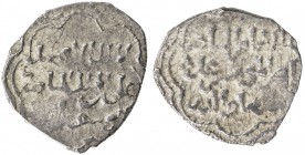 AYYUBID: al-Afdal 'Ali, 1193-1196, AR ½ dirham (1.46g), MM, DM, A-847.2, struck from worn dies with 3-line legends meant for the full dirham (hence mi...