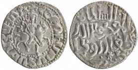SELJUQ OF RUM: Kayqubad I, 1219-1236, AR bilingual tram (2.89g), NM, ND, A-1214, Izmirlier-344, citing the king of Armenia, Hetoum I, in Armenian, in ...