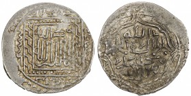 KARAMANID: Anonymous, ca. 1310-1330, AR dirham (2.00g), NM, blundered date, A-1267, Ölçer—, anonymous, derived from type A of the Ilkhan ruler Uljaytu...