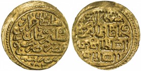 OTTOMAN EMPIRE: Murad III, 1574-1595, AV sultani (3.42g), Misr, AH982, A-1332.2, reverse legend starts with sultan al-barrin …, superb strike, EF.

...