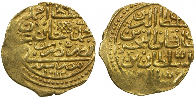 OTTOMAN EMPIRE: Ahmed I, 1603-1617, AV sultani (3.49g), Misr, AH "1022 ", A-1347...