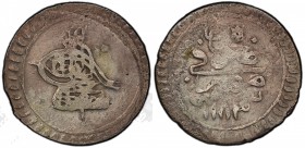 EGYPT: Ali Bey, 1769-1771, AR piastre (11.49g), Misr, AH1183, KM-117, believed to be the finest known example, graded PCGS Genuine VF Details due to a...