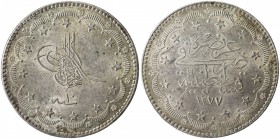 TURKEY: Abdul Aziz, 1861-1876, AR 20 kurush, Kostantiniye, AH1277 year 10, KM-693, AU

Estimate: USD 150-200