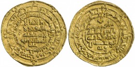 BUWAYHID: Rukn al-Dawla al-Hasan, ca. 943-944, AV dinar (3.46g), al-Muhammadiya, AH340, A-1546A, as sole ruler, mint name lacking the initial alif (di...