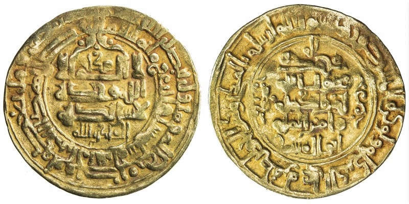 GHAZNAVID: Mahmud, 999-1030, AV dinar (3.98g), Herat, AH406, A-1607, floral orna...