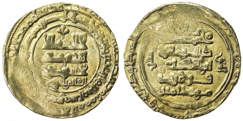 GHAZNAVID: Farrukhzad, 1053-1059, AV dinar (4.66g), Ghazna, AH443, A-1633, full ...