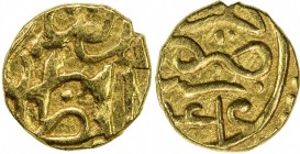 QALHATI AMIR: temp. Mas'ud, 1456-1466, AV ½ dinar (1.25g), Jarun, AH861, A-A1943, legend 'adliya sultan // mint & date, EF, R, ex M.H. Mirza Collectio...