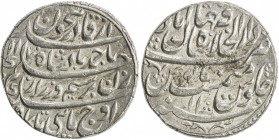 DURRANI: Ahmad Shah, 1747-1772, AR rupee (11.48g), Shahjahanabad (Delhi), AH1170 year 11, A-3092, the symbol after the date that has occasionally been...