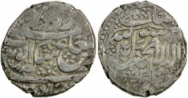 DURRANI: Ayyub Shah, 1817-1829, BI rupee (10.18g), Ahmadshahi (=Qandahar), AH1239, A-3135A, KM-164, silver content estimated below 20%, rare emergency...