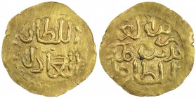 SAMUDRA-PASAI: Zain Al-Abidin, ca. 1360-1370, AV mas (0.63g), Leyten-SP7b, different style, thinner and broader flan, soft pellets around, struck at t...
