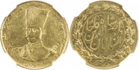 IRAN: Nasir al-Din Shah, 1848-1896, AV 2 toman, Tehran, AH1299, KM-942, struck with some central weakness, partly because of possible die wear around ...