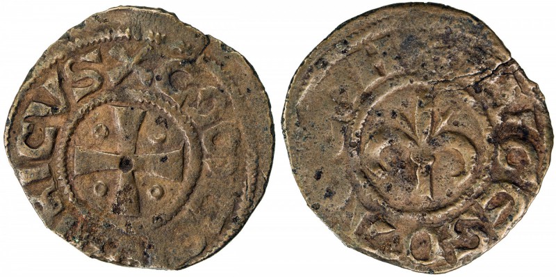 KINGDOM OF JERUSALEM: Henri de Champagne, 1192-1197, AE pougeoise (1.13g), CCS-3...