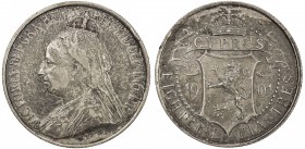 CYPRUS: Victoria, 1837-1901, AR 18 piastres, 1901, KM-7, obverse rim nick, one-year type, toned, VF-EF.

Estimate: USD 150-180