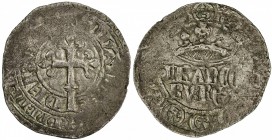 FRANCE: Jean II, le Bon, 1350-1364, AR gros blanc à la couronne (3.01g), Duplessy-305B, struck 1358, legend around Latin cross fleurdelisée; bottom ba...