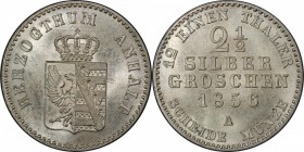ANHALT-BERNBURG: Alexander Carl, 1834-1863, AR 2½ groschen, 1856, KM-97, a superb example! PCGS graded MS66.

Estimate: USD 100-150