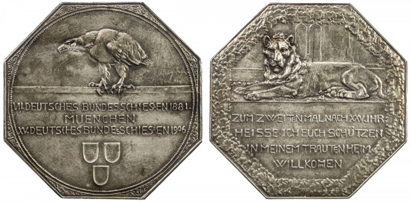 BAVARIA: AR shooting medal (26.60g), 1906, Peltzer-1491, Steulmann, pg. 101, 4, ...