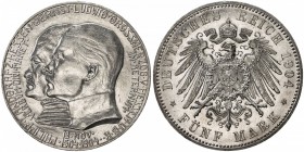 HESSE-DARMSTADT: Ernst Ludwig, 1892-1918, AR 5 mark, 1904, KM-373, Jaeger-75, 400th Birthday of Philipp the Magnanimous, EF-AU.

Estimate: USD 100-1...