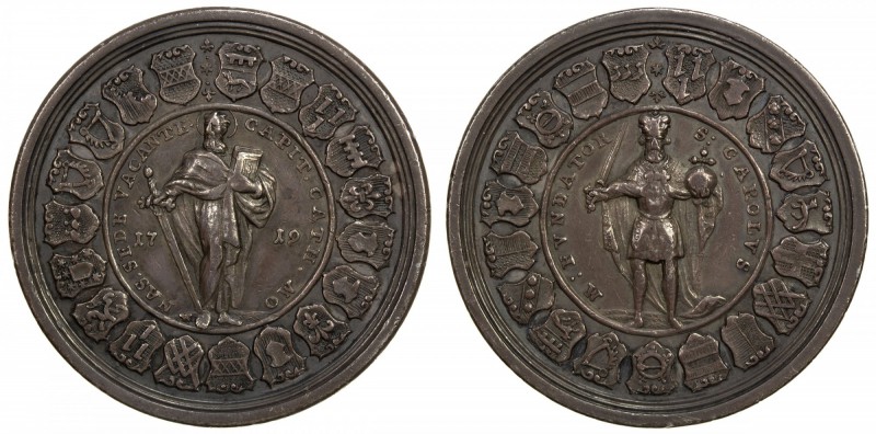 MÜNSTER (BISHOPRIC): Sede vacante, 1719, AR medallic 1½ thaler (43.40g), 1719, S...