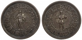 MÜNSTER (BISHOPRIC): Sede vacante, 1719, AR medallic 1½ thaler (43.40g), 1719, Schulze-213, 48mm, St. Paul holding sword & book // Karl the Great hold...