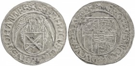 SAXONY: Friedrich III, Georg und Johann, 1500-1507, AR schreckenberger (4.39g), Annaberg, Keilitz-27, light corrosion, partial original mint luster, E...