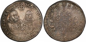 SAXE-OLD-WEIMAR: Friedrich Wilhelm I and Johann III, 1573-1602, AR thaler, 1587, Dav-9774, Merseberger-3749, nicely centered, light iridescent toning,...