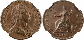 GREAT BRITAIN: George III, 1760-1820, AE farthing, 1773, KM-602, NGC graded MS62 BR.

Estimate: USD 100-150