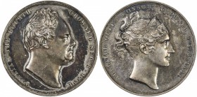 GREAT BRITAIN: William IV, 1830-1837, AR medal (18.04g), 1831, Eimer-1251, BHM-1475, 33mm silver Official Coronation medal for William IV by William W...