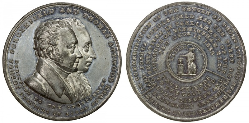 GREAT BRITAIN: tin medal, 1832, 43mm, Commemorating the Reform Act of 1832, SCHO...