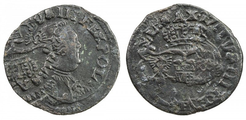 POLAND: Augustus III, 1734-1763, AE solidus, 17xx, KM-145, very interesting flip...