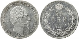 SWEDEN: Oscar I, 1844-1859, AR 50 öre, 1857, KM-693, UNC

Estimate: USD 220-280